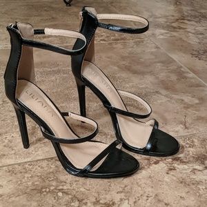 Black ankle strap heels